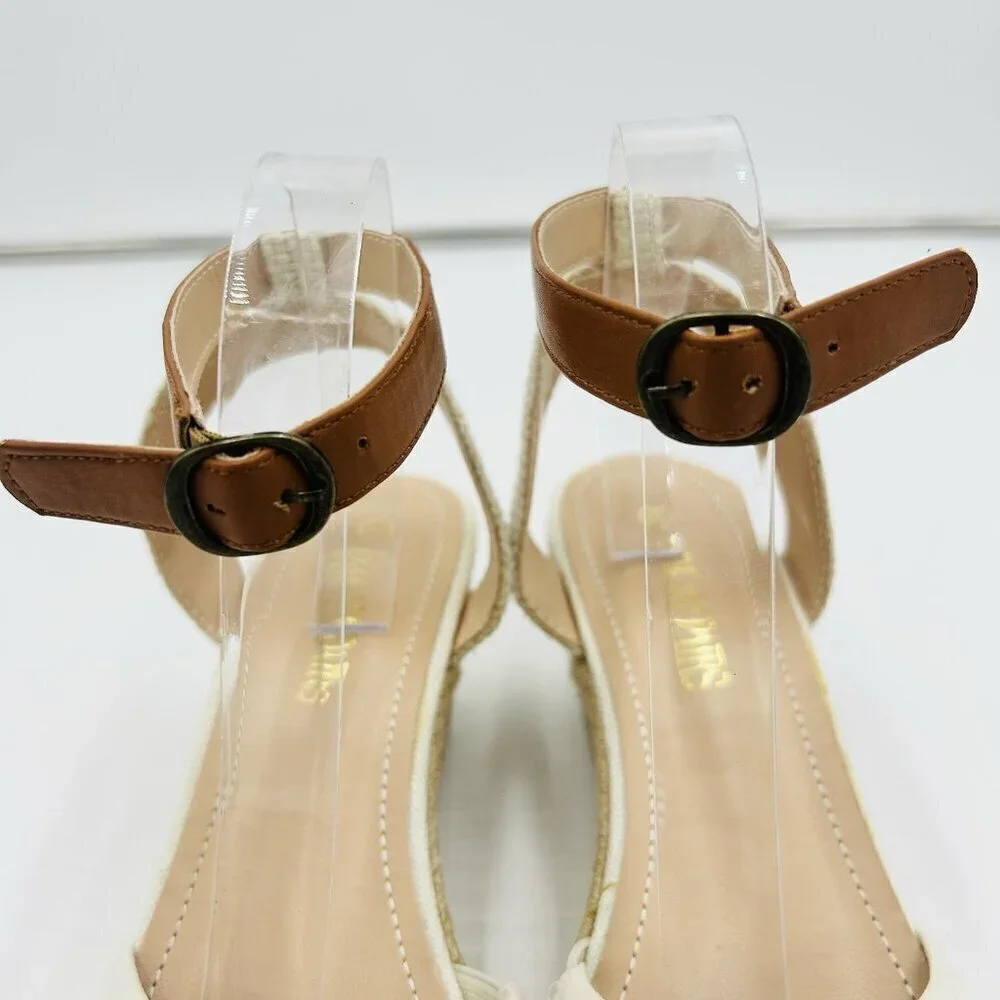 DREAM PAIRS Women's Closed Toe Size 8.5 Ankle Strap Espadrilles Wedge Sandals
